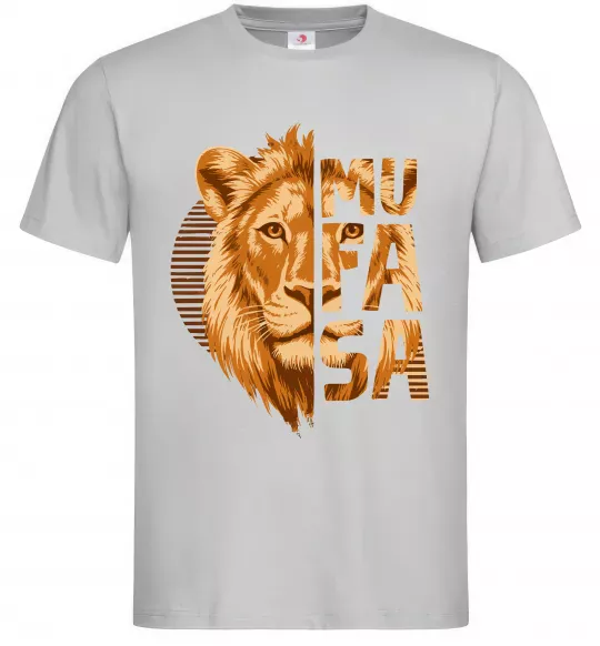 Мужская футболка Lion King Mufasa Серый фото