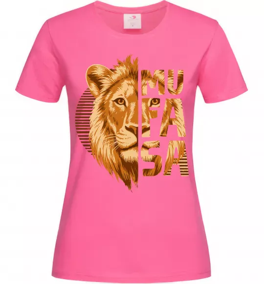 Женская футболка Lion King Mufasa Ярко-розовый фото