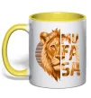 Чашка з кольоровою ручкою Lion King Mufasa Лимонний фото