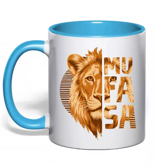 Чашка с цветной ручкой Lion King Mufasa Голубой фото