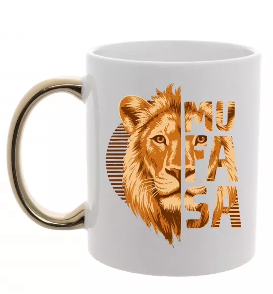 Чашка с цветной ручкой Lion King Mufasa Золото фото