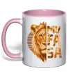 Чашка с цветной ручкой Lion King Mufasa Нежно розовый фото