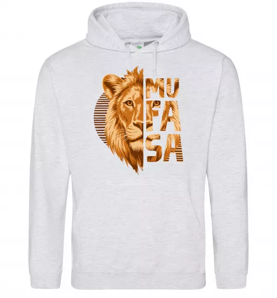 Женская толстовка (худи) Lion King Mufasa Серый меланж фото