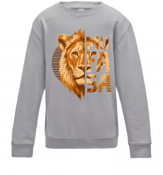 Детский Свитшот Lion King Mufasa Серый меланж фото