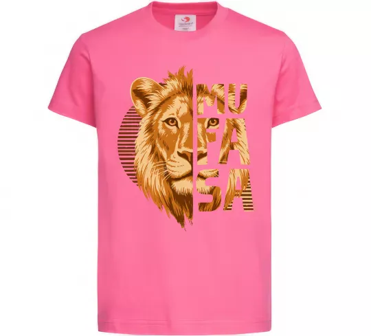 Дитяча футболка Lion King Mufasa Яскраво-рожевий фото