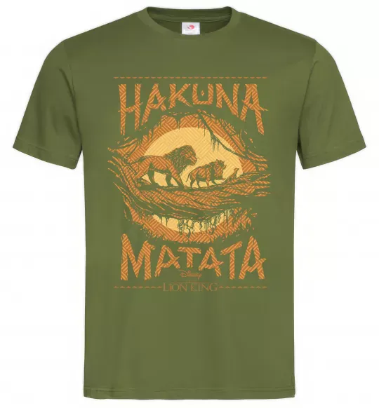 Мужская футболка Hakuna Matata The Lion King Оливковый фото