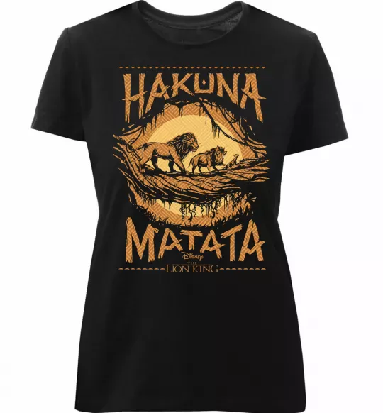 Женская премиум футболка Hakuna Matata The Lion King Черный фото