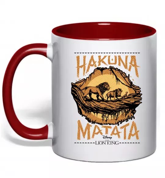 Чашка с цветной ручкой Hakuna Matata The Lion King Красный фото