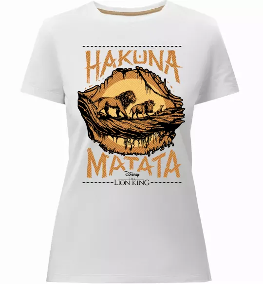 Женская премиум футболка Hakuna Matata The Lion King Белый фото
