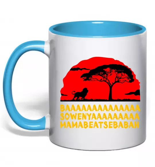 Чашка с цветной ручкой Ba Sowenyyyaa Голубой фото