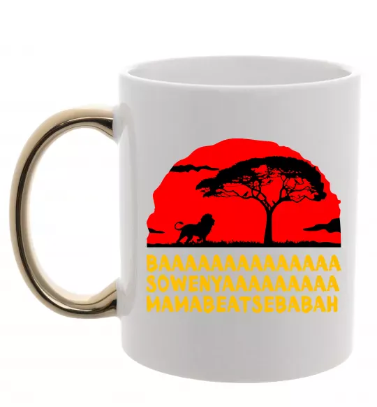 Чашка с цветной ручкой Ba Sowenyyyaa Золото фото