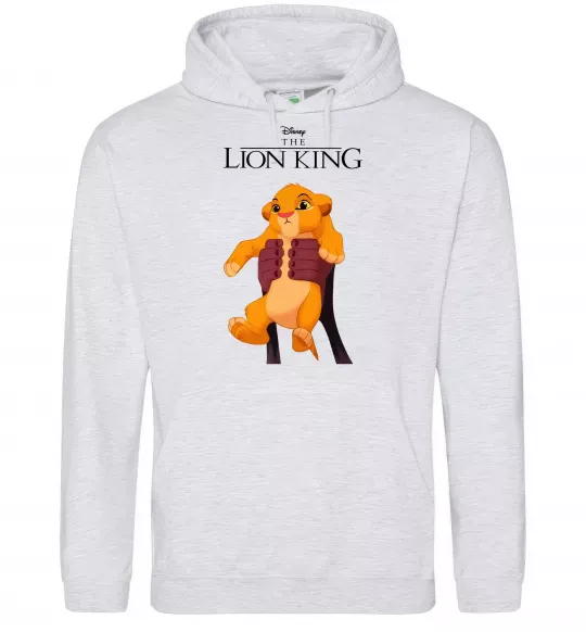Женская толстовка (худи) Король Лев Сімба Серый меланж фото