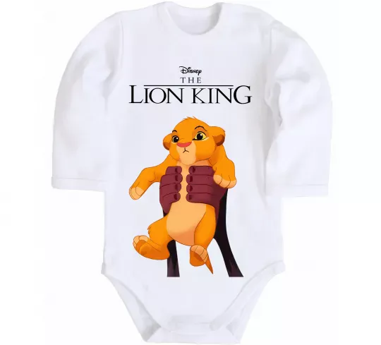 Детский боди Король Лев Сімба Белый фото