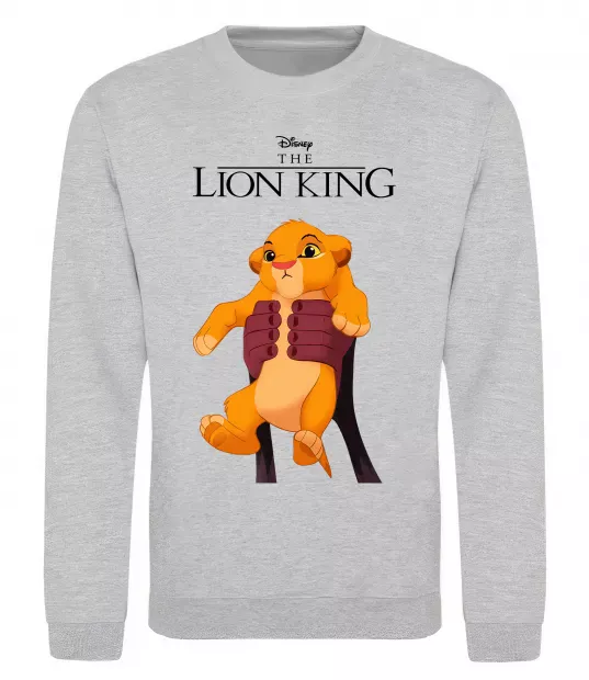 Світшот Король Лев Сімба Сірий меланж фото