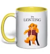 Чашка з кольоровою ручкою Король Лев Сімба Лимонний фото