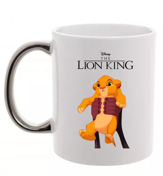 Чашка з кольоровою ручкою Король Лев Сімба Срібло фото