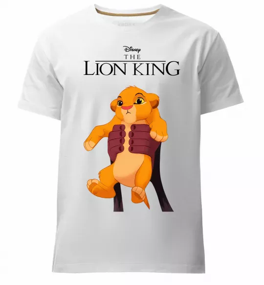 Чоловіча преміум футболка Король Лев Сімба Білий фото