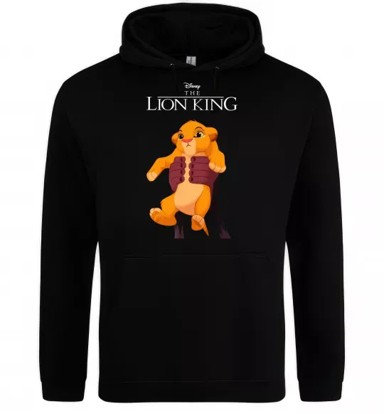 Мужская толстовка (худи) Король Лев Сімба Черный фото