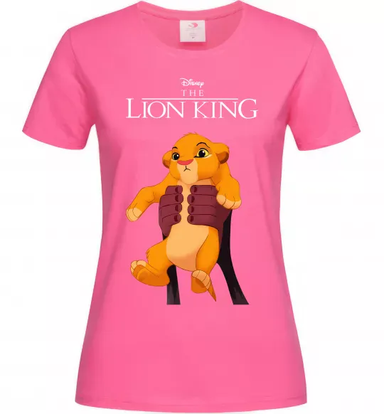 Жіноча футболка Король Лев Сімба Яскраво-рожевий фото