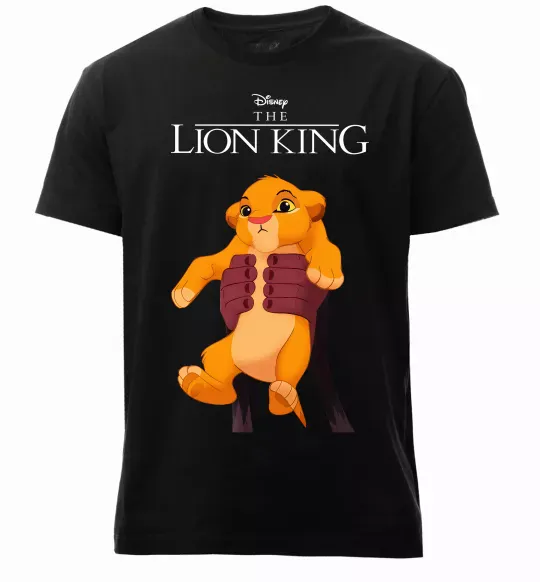 Чоловіча преміум футболка Король Лев Сімба Чорний фото