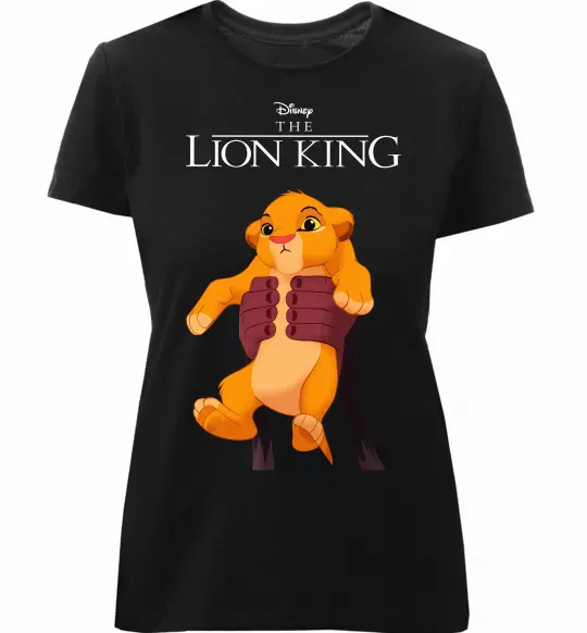 Жіноча преміум футболка Король Лев Сімба Чорний фото