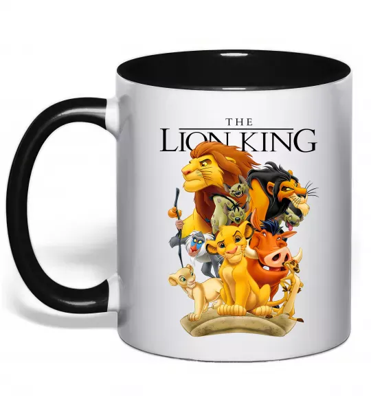 Чашка с цветной ручкой Король Лев персонажі Черный фото