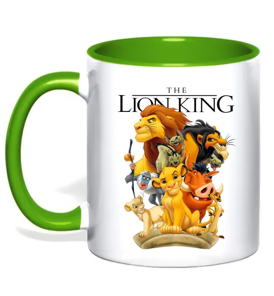 Чашка з кольоровою ручкою Король Лев персонажі Лаймовий фото