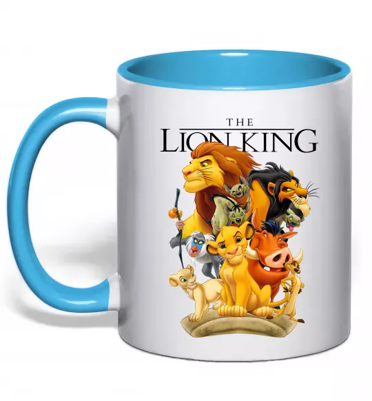 Чашка с цветной ручкой Король Лев персонажі Голубой фото