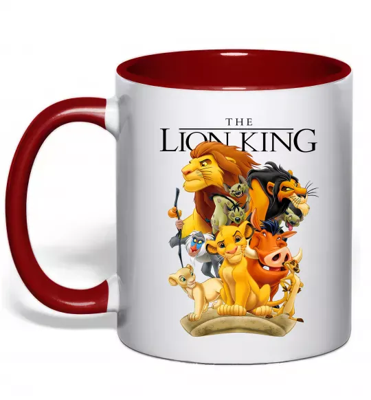 Чашка с цветной ручкой Король Лев персонажі Красный фото