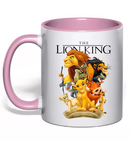 Чашка с цветной ручкой Король Лев персонажі Нежно розовый фото