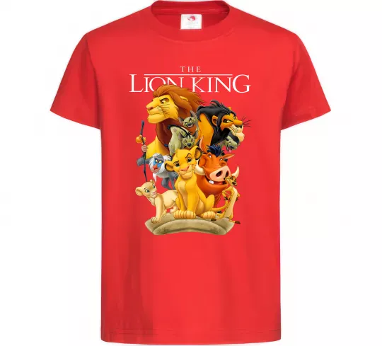 Детская футболка Король Лев персонажі Красный фото