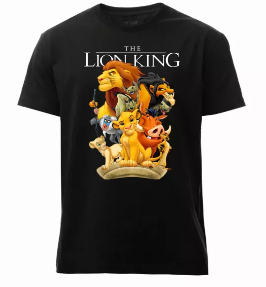 Чоловіча преміум футболка Король Лев персонажі Чорний фото