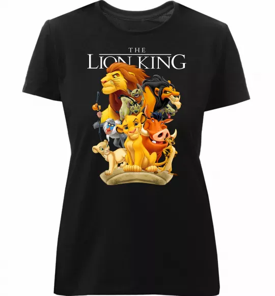 Женская премиум футболка Король Лев персонажі Черный фото