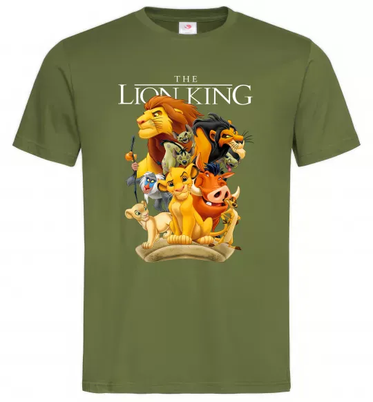 Чоловіча футболка Король Лев персонажі Оливковий фото