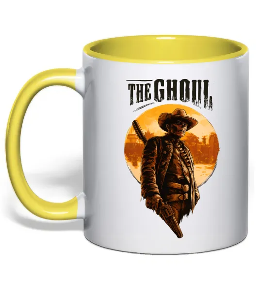 Чашка з кольоровою ручкою The ghoul Лимонний фото