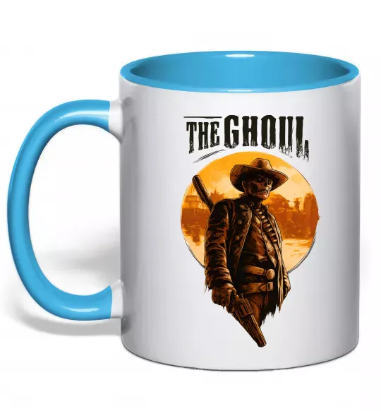 Чашка с цветной ручкой The ghoul Голубой фото