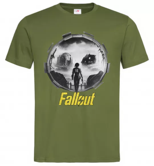 Мужская футболка Portal Fallout Оливковый фото