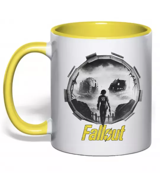 Чашка с цветной ручкой Portal Fallout Солнечно желтый фото