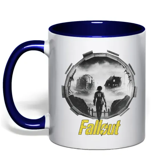 Чашка с цветной ручкой Portal Fallout Глубокий темно-синий фото