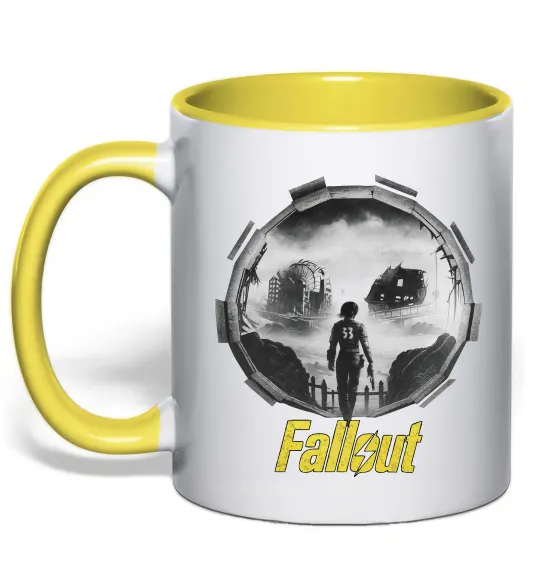 Чашка с цветной ручкой Portal Fallout Лимонный фото