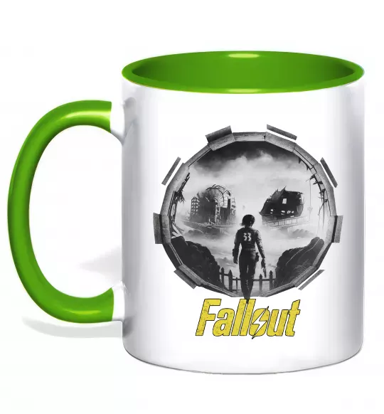 Чашка с цветной ручкой Portal Fallout Зеленый фото