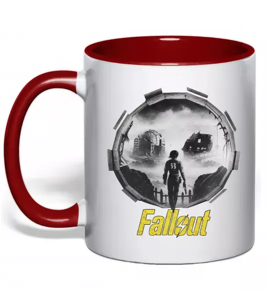 Чашка с цветной ручкой Portal Fallout Красный фото