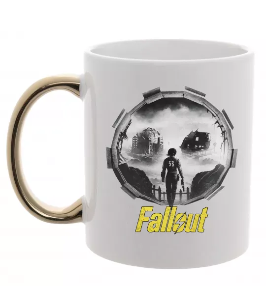 Чашка с цветной ручкой Portal Fallout Золото фото