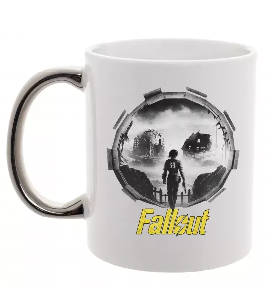 Чашка с цветной ручкой Portal Fallout Серебро фото