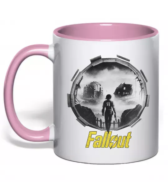 Чашка с цветной ручкой Portal Fallout Нежно розовый фото