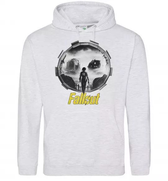 Мужская толстовка (худи) Portal Fallout Серый меланж фото
