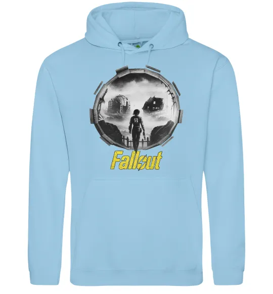Мужская толстовка (худи) Portal Fallout Голубой фото