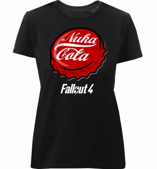 Женская премиум футболка Nuka cola Черный фото