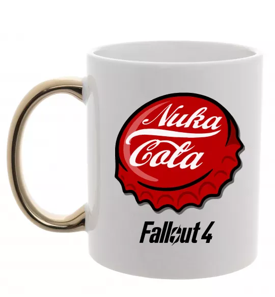 Чашка с цветной ручкой Nuka cola Золото фото