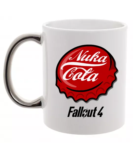 Чашка с цветной ручкой Nuka cola Серебро фото